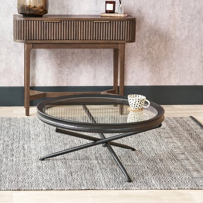 Ellery Glass & Wood Coffee Table SO'HOME