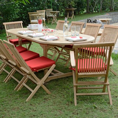 Salon de jardin en teck massif Aore, 10 places TECK ATTITUDE