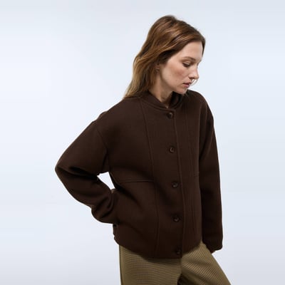 Blouson uni boutonné contenant de la laine MONOPRIX