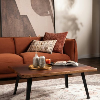 Table basse en bois d'acacia avec bords naturels BRERA PIER IMPORT