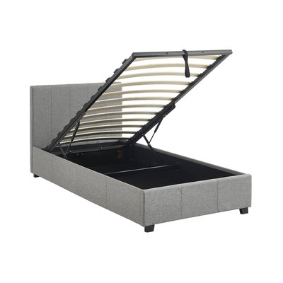 Lit coffre avec sommier à lattes et tête de lit 90 x 190cm finition tissu AVALON SWEEEK