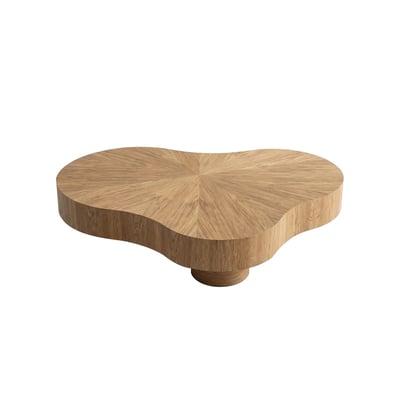 Table basse ronde en placage, CORBUSIER BOBOCHIC