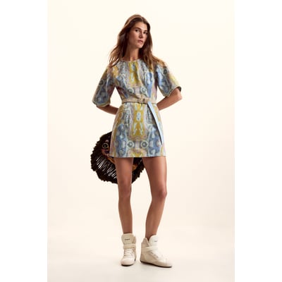 Robe D'été Desigual - Taille 40 - Couleur Blanc, En Coton, Style Mini Courte Sans Manches - Occasion En Très Bon état
