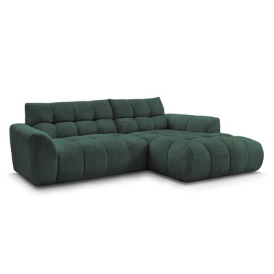 Canapé d'angle fixe 3 places en tissu chenille, JAYA BOBOCHIC