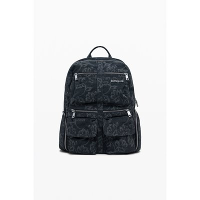 Grand sac à dos en denim brodé DESIGUAL