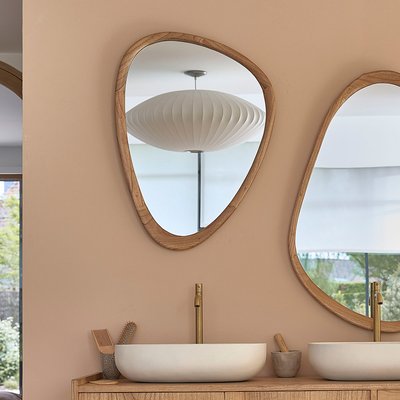 Miroir organique en mindi massif 75x60 cm FIFTIES BERAH GETAH