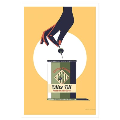 Affiche cuisine Huile d'olive extra HEXOA
