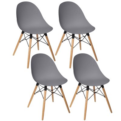 Lot de 4 Chaises Ezra en Polypropylène TOILINUX