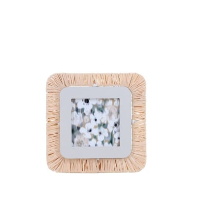 Cadre photo carré en raphia 18,5cm ORNAMI