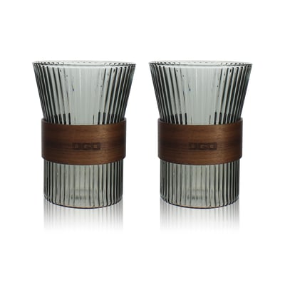 Lot de 2 tasses en verre 325ml, KARL OGO LIVING