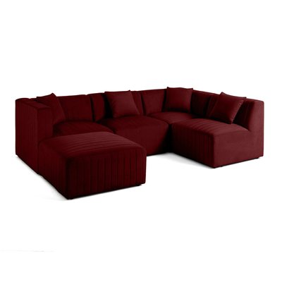 Canapé d'Angle droit en Velours 5 places - NOVA LISA DESIGN