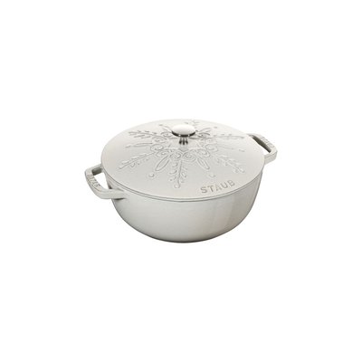 Cocotte Flocon De Neige Fonte Émaillée Truffe Blanche Ø24 Cm STAUB