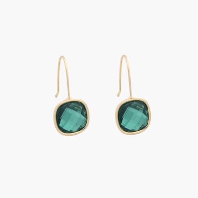 Boucles d'oreilles pierre verte facettée BALABOOSTE