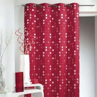 Rideau en jacquard froissé à imprimés "rond" HOME MAISON