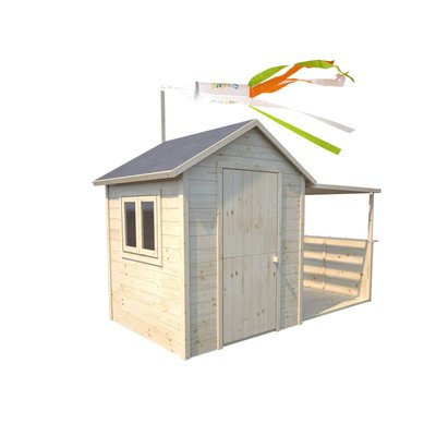 Cabane en bois avec pergola ajourée EUGENIE SOULET