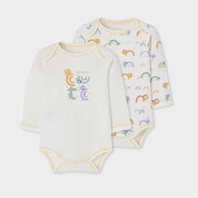 Lot 2 bodies bébé imprimé animaux BOBOLI
