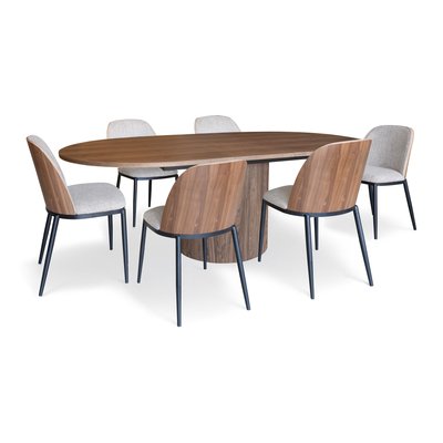 Ensemble table ovale extensible et 6 chaises NOW'S HOME