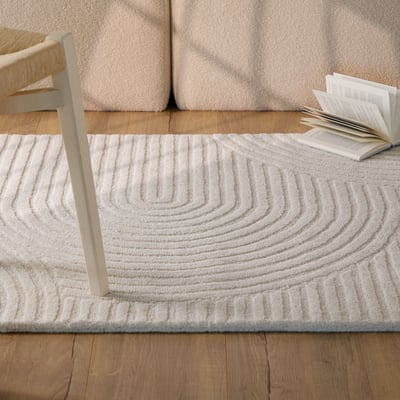 WECONhome Malibu, tufté main, laine vierge, tapis en laine, certifié OEKO-TEX® (40 x 60 cm, beige crème) ,  MALIBU ONE ESPRIT