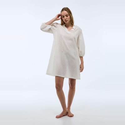 Chemise de nuit unie en coton dobby BIO MONOPRIX
