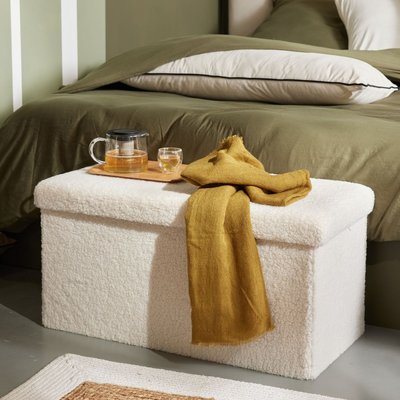 Banc coffre en tissu bouclette MATCHA TODAY