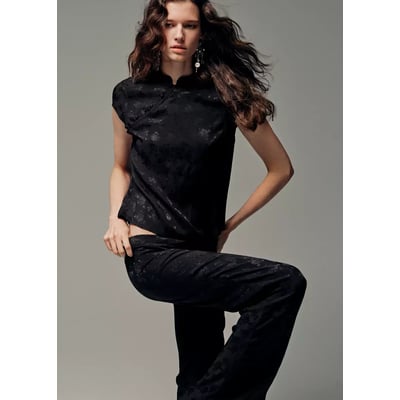 Haut jacquard à col officier MANGO