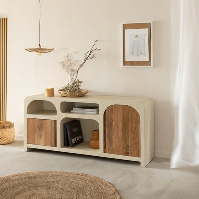 Buffet en MDF effet béton et bois d'acacia  DALVA MADE IN MEUBLES 