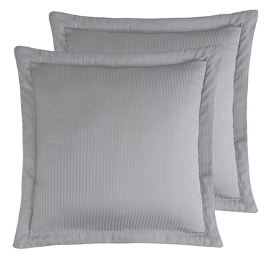 Lot de 2 taies d'oreiller rayées en satin de coton 120 fils VERSALUXE SENSEI MAISON