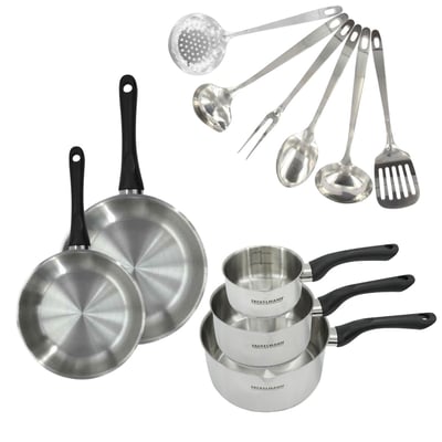Batterie de cuisine 2 poêles 20/24cm + 3 casseroles 6cm GENEVA FACKELMANN