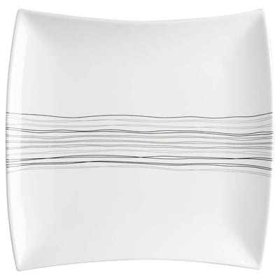 Lot de 6 assiettes plates carrées en céramique LIGNES SECRET DE GOURMET