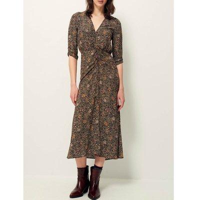 Robe mi-longue manches imprimées 3/4 NYLIA SESSUN