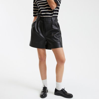Short de pinzas de piel sintética LA REDOUTE COLLECTIONS