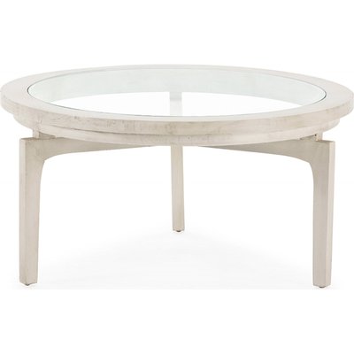 Table basse bois de cèdre, plateau en verre RECOLLECTION