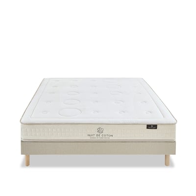 Ensemble Prélude 2.0 90x190 cm Matelas Latex 100% Naturel + Sommier Bois BELLECOUR