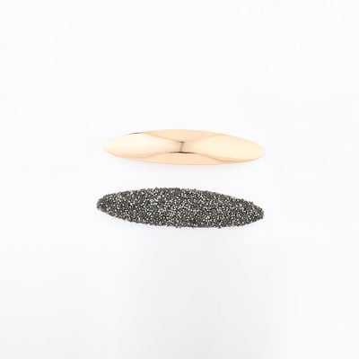 Set de 2 barrettes à cheveux dorées et strass gris BALABOOSTE