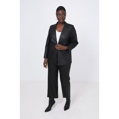 Veste tailleur simili cuir femme discount