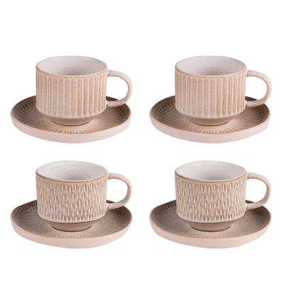 Coffret de 4 tasses avec sous tasses Miyaki 18 cl TABLE PASSION