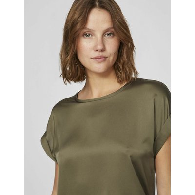 Camiseta satinada, cuello redondo VILA