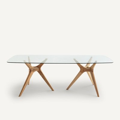 Maricielo Glass & Oak Rectangular Dining Table AM.PM