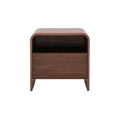 Table de chevet avec tiroir en bois foncé noyer KYLIA MILIBOO