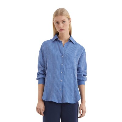 Blouse à rayures relaxed en mélange crinkle-viscose MARC O'POLO