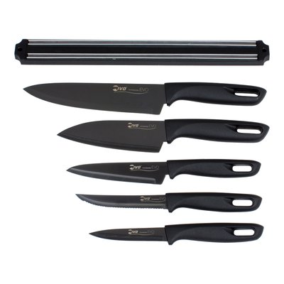 Set 5 couteaux + barre magnétique lame en titanium TABLE PASSION