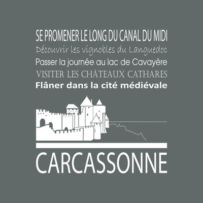 Tableau Mural Carcassonne ILLUSTRATION CEANOTHE