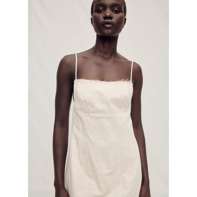 Robe coton décolleté effiloché MANGO