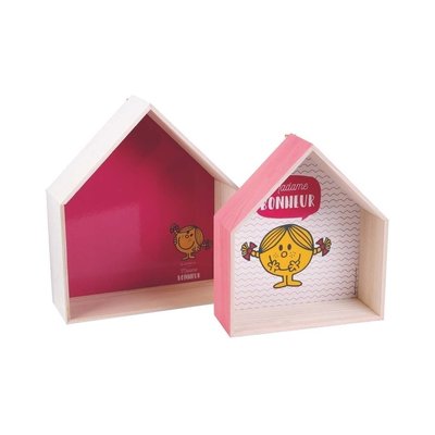 Etagères en bois maison Monsieur Madame (Lot de 2) CMP