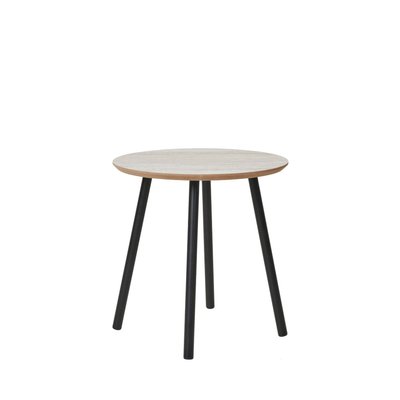 Table d'appoint ronde effet travertin et métal ø40cm - Aalst HOUSE NORDIC