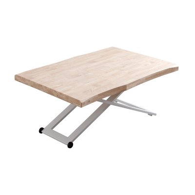 Table basse rehaussable en chêne et acier - MATIKA MATHI DESIGN