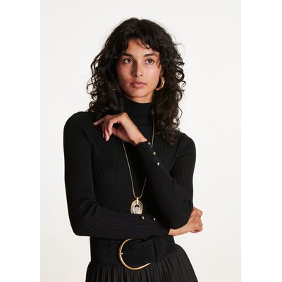 Pull en maille fine manches longues col montant LA FEE MARABOUTEE