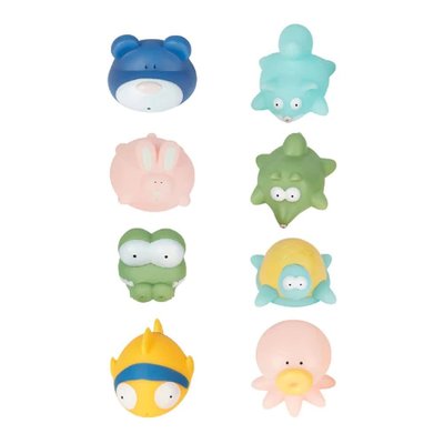 Lot de 8 jouets de bain rigolos splash pastel BADABULLE