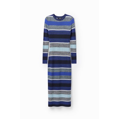 Desigual - Robe midi tissu côtelé rayures DESIGUAL