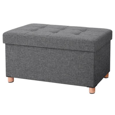 Banc de rangement pliable avec couvercle et pieds en bois massif - L76 cm CALICOSY